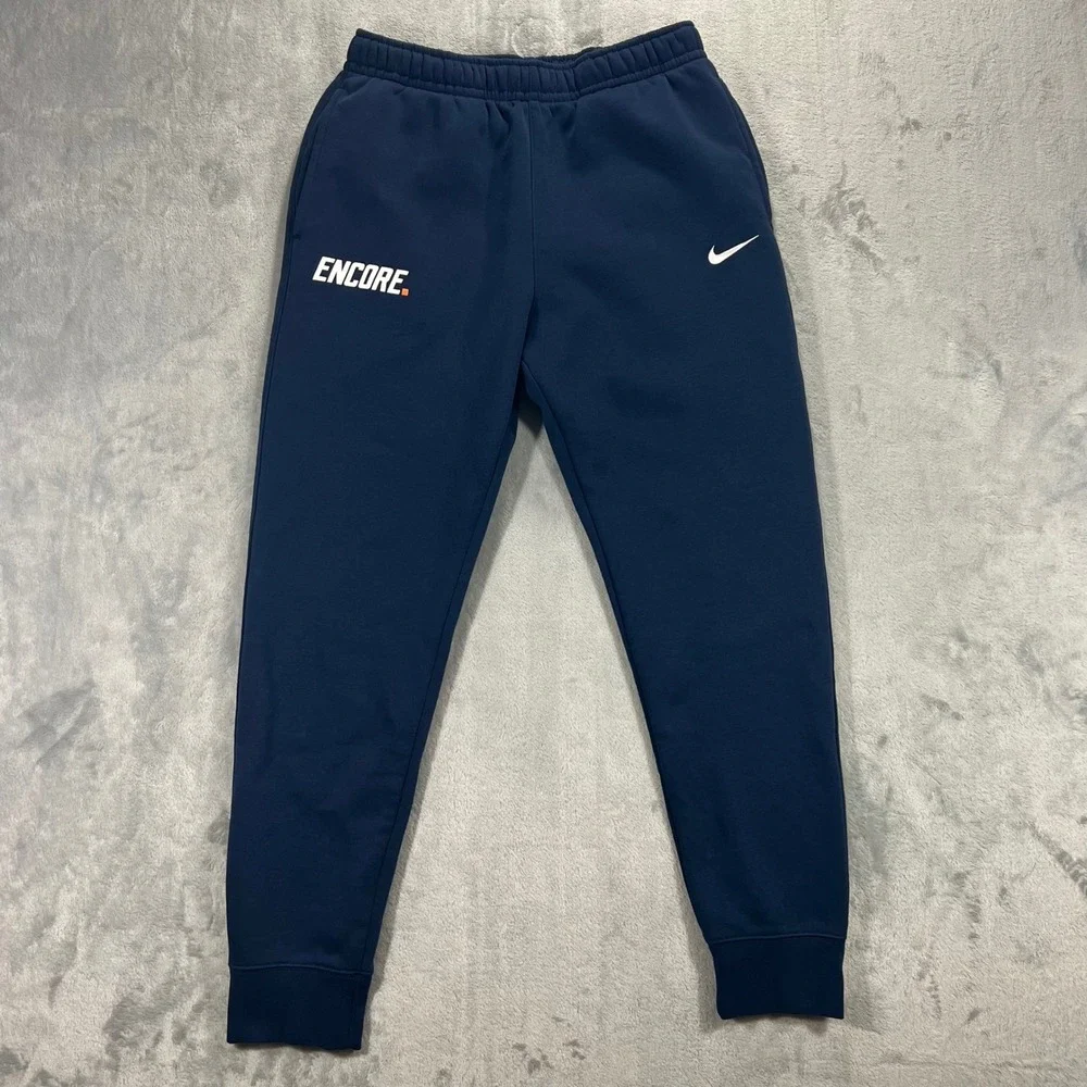NIKE Jogger Sweatpants Mens M Navy Blue Encore CJ1616-419‎ Fleece Comfy